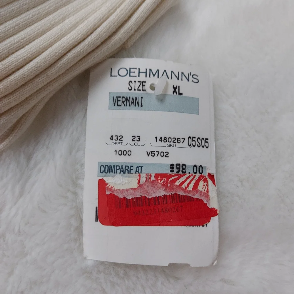 Vermani Silk Blend Long Sleeve Shirt V Neck Pull Over Sweater Stretch Size XL - Picture 7 of 11